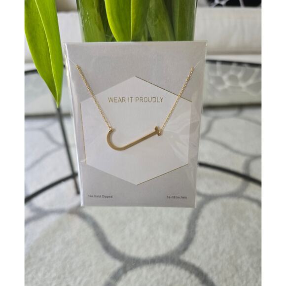 Wishbonne 14K Gold Dipped J Initial Necklace New - Picture 1 of 3